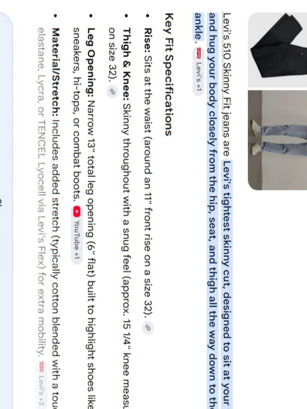 LEVIS 510's - Picture 6 of 6